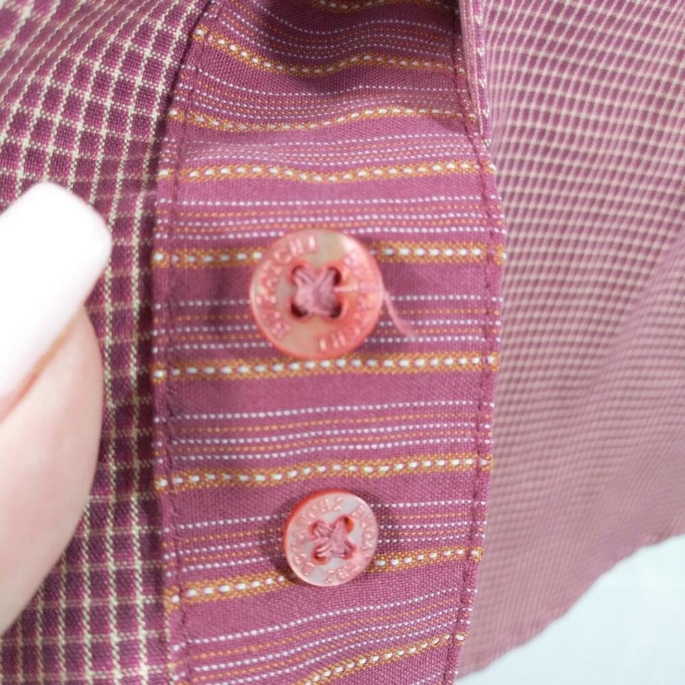 Bugatchi Uomo Red Checkered Button Down Dress Shi… - image 6